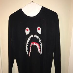 Bathing ape shark long sleeve t-shirt